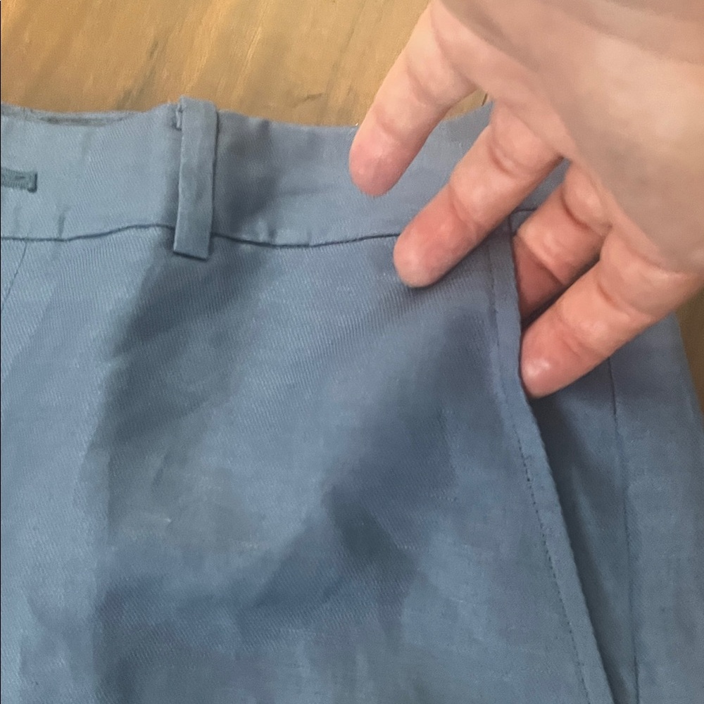 New Lauren Ralph Lauren Slate Blue Tailored Women's Shorts size 6 viscose+linen - Picture 6 of 10